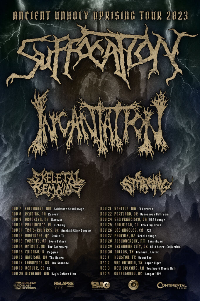 SUFFOCATION Announces North American Tour With INCANTATION, SKELETAL