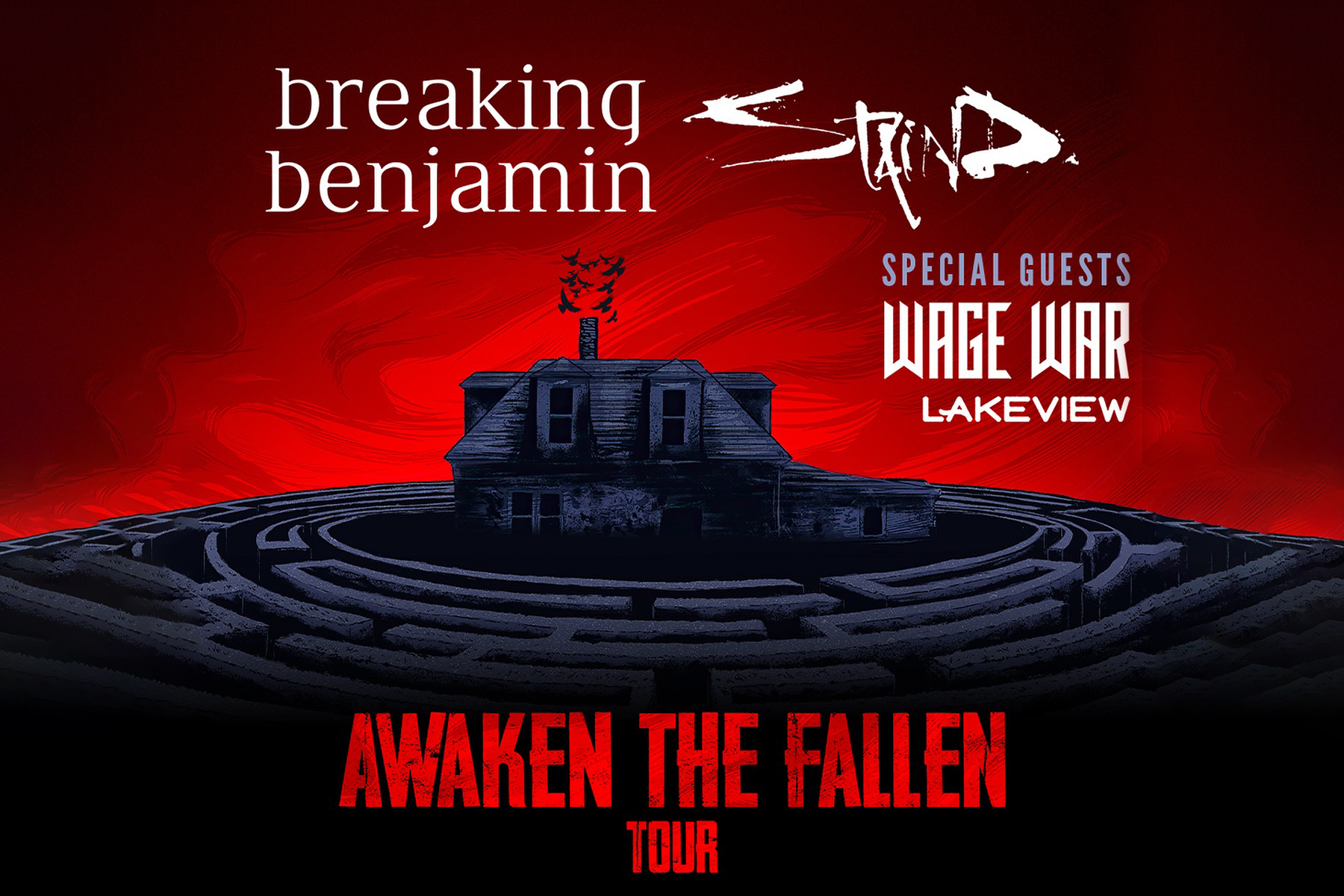 BREAKING BENJAMIN & STAIND Announce 2025 US Tour With WAGE WAR & LAKEVIEW